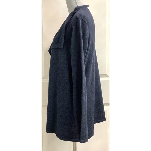 J. Jill Open Front Knit Cardigan Sweater Duster Shawl Blue Long Sleeve Sz S - Picture 3 of 7